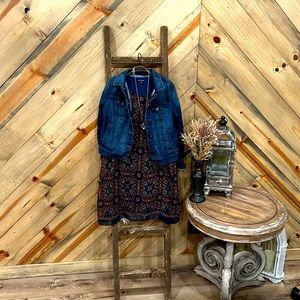 Sleeveless patterned Amazon Studio dress with jacket